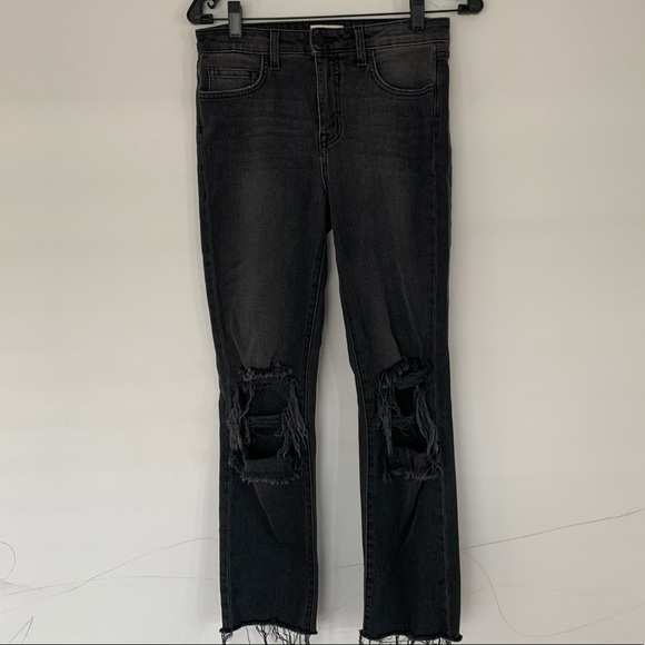 L’agence Audrina straight High Rise vintage black worn destruct Jeans - Picture 5 of 16